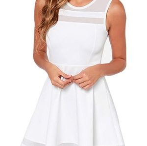 White fit and flare dress
